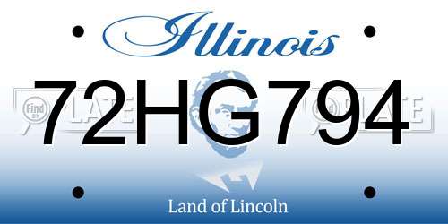 72HG794 Illinois License Plate