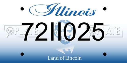72II025 Illinois License Plate