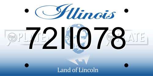 72II078 Illinois License Plate