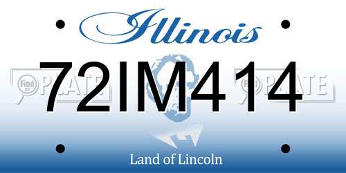 72IM414 Illinois License Plate