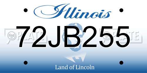 72JB255 Illinois License Plate