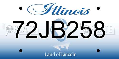 72JB258 Illinois License Plate
