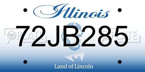 72JB285 Illinois License Plate
