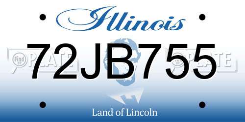 72JB755 Illinois License Plate