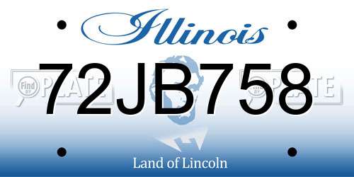 72JB758 Illinois License Plate