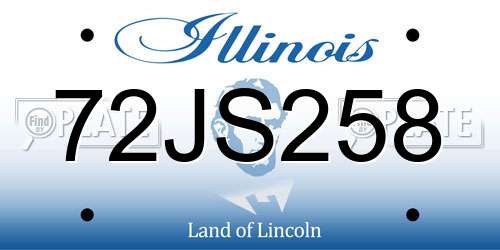 72JS258 Illinois License Plate
