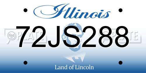 72JS288 Illinois License Plate