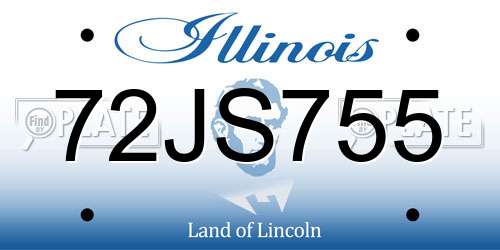 72JS755 Illinois License Plate