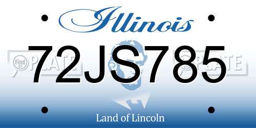 72JS785 Illinois License Plate