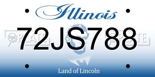 72JS788 Illinois License Plate