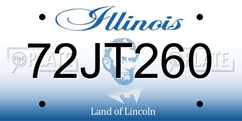 72JT260 Illinois License Plate