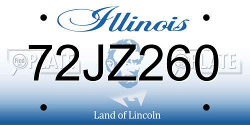 72JZ260 Illinois License Plate