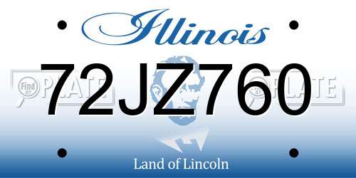 72JZ760 Illinois License Plate