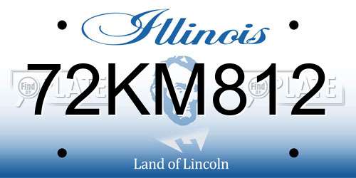 72KM812 Illinois License Plate