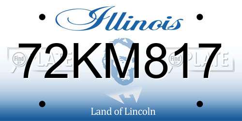 72KM817 Illinois License Plate