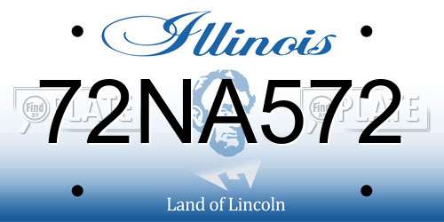 72NA572 Illinois License Plate