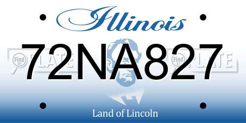 72NA827 Illinois License Plate