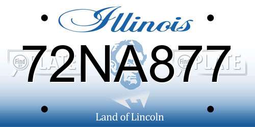 72NA877 Illinois License Plate
