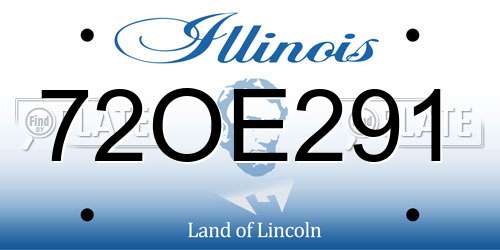 72OE291 Illinois License Plate
