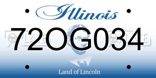 72OG034 Illinois License Plate