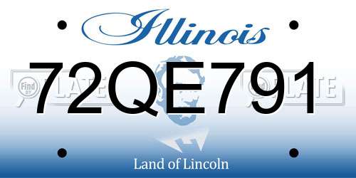 72QE791 Illinois License Plate