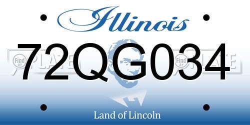72QG034 Illinois License Plate