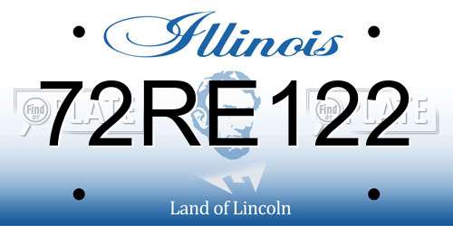 72RE122 Illinois License Plate