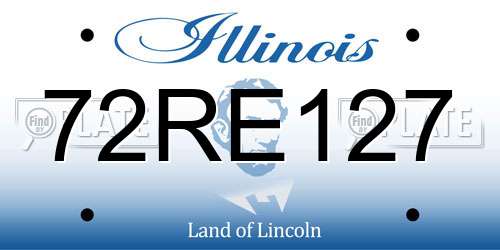 72RE127 Illinois License Plate