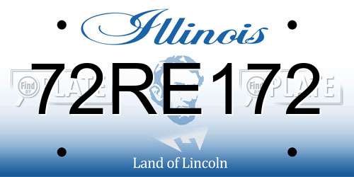 72RE172 Illinois License Plate