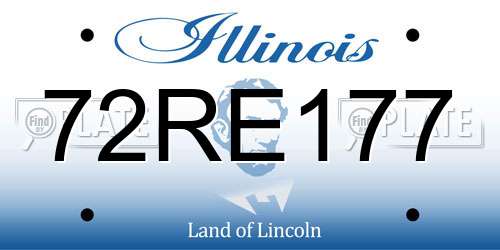 72RE177 Illinois License Plate