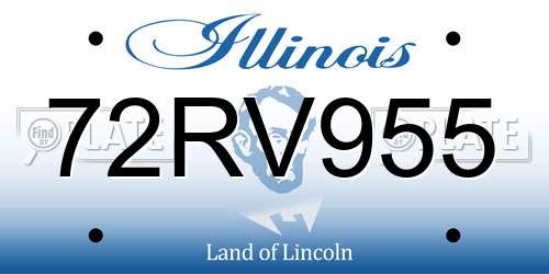 72RV955 Illinois License Plate