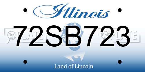 72SB723 Illinois License Plate