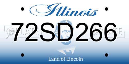 72SD266 Illinois License Plate