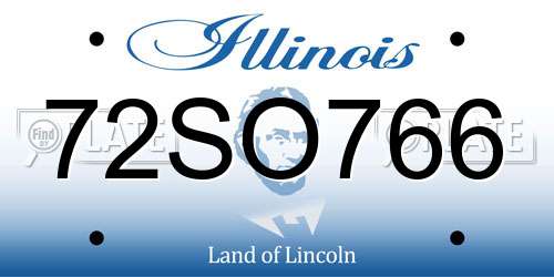 72SO766 Illinois License Plate