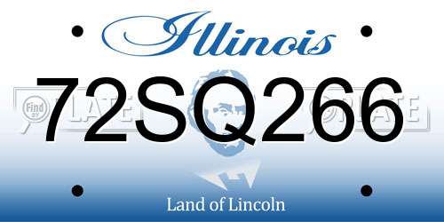 72SQ266 Illinois License Plate