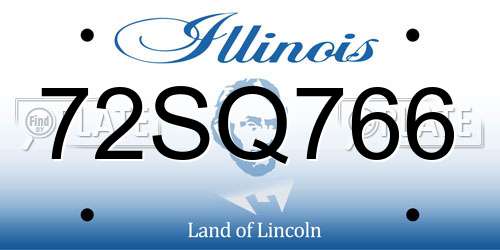 72SQ766 Illinois License Plate