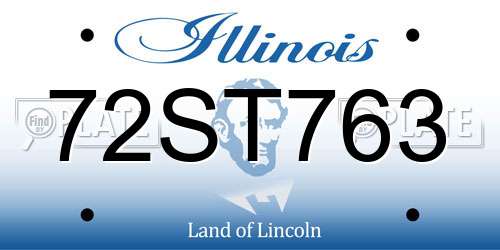 72ST763 Illinois License Plate