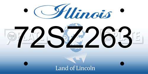72SZ263 Illinois License Plate