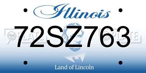 72SZ763 Illinois License Plate