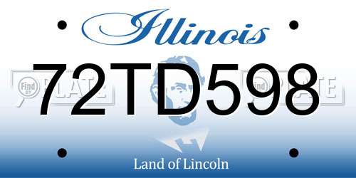 72TD598 Illinois License Plate