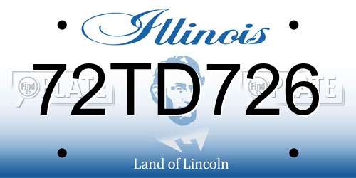 72TD726 Illinois License Plate