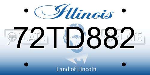 72TD882 Illinois License Plate