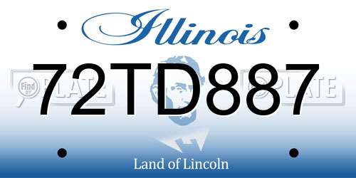 72TD887 Illinois License Plate