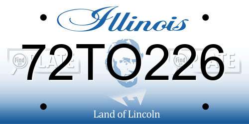 72TO226 Illinois License Plate