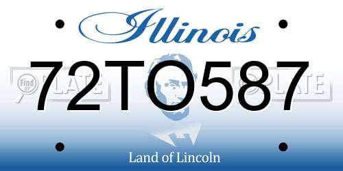 72TO587 Illinois License Plate
