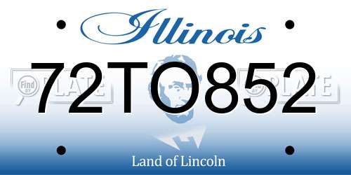 72TO852 Illinois License Plate