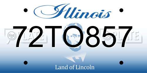 72TO857 Illinois License Plate