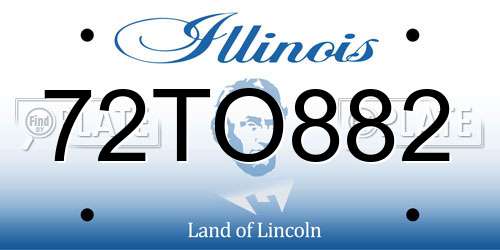 72TO882 Illinois License Plate
