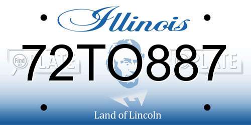 72TO887 Illinois License Plate
