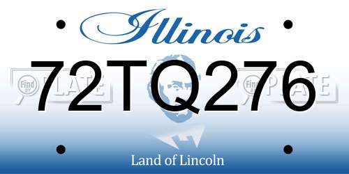 72TQ276 Illinois License Plate